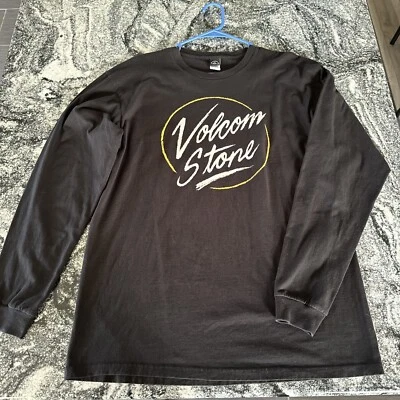 Volcom Stone Men’s Long Sleeve Shirt Black Large Rustic Vibes Skateboard - Image 1 of 4
