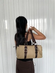 Vintage Y2K Coach Beige/Brown Chelsea Pebble Shoulder Satchel Handbag - Picture 1 of 24