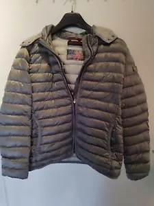 steppjacke 42 von Frieda & Freddies grau Silber glänzend - Kapuze abnehmbar Top - Bild 1 von 6