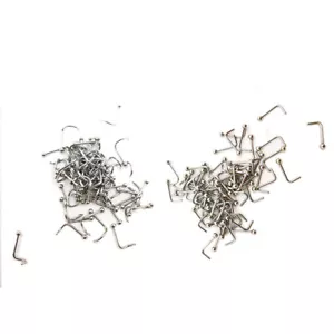 100pcs Stainless Steel Nose Stud I L Shaped Screw Bone Jewelry Nose Piercing - Picture 1 of 7