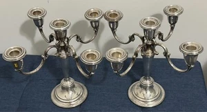 Gorham Sterling Silver 925 Puritan Candelabra Set 638 Base M5 Labra Sconce 4lb+ - Picture 1 of 11