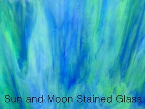 Wissmach Glass Sheet 197 - Green/Blue Opal - Stained Glass Sheet 10"x8" -1 sheet - Picture 1 of 1