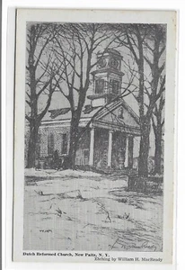 Vintage Postkarte Niederländische Reformierte Kirche, New Paltz, NY - Bild 1 von 2