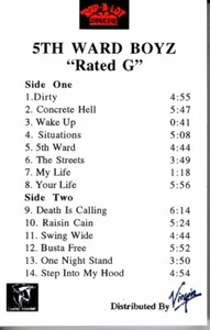 5th Ward Boyz RATED G PROMO ADVANCE DEMO Cassette Tape Album Hiphop Rap - Foto 1 di 2