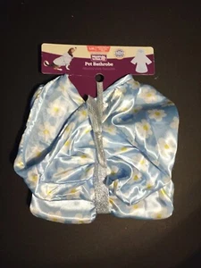 Dog/Pet Bathrobe Silky Blue with Flowers L/XL Hooded with Belt Heart To Tail - Picture 1 of 3