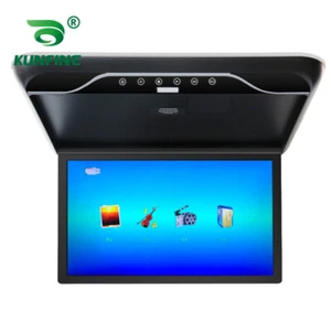 19" Player car roof monitor LCD TFT HDMI overhead screen Flip down built-in IR - Picture 1 of 19