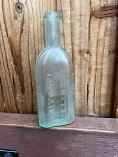Excellent Example Antique BURNETT'S COCOAINE Bottle, Boston, Aqua Blue