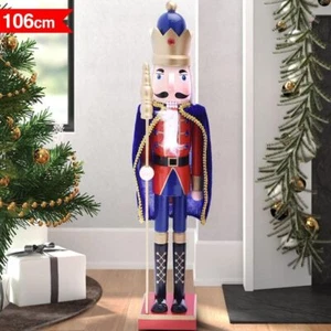 Soldato Schiaccianoci di Natale in Legno Altezza 106 cm Decorazioni Natalizie - Foto 1 di 2