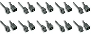 RiteAV Heavy Duty 12 AWG C20-C21 Universal Jumper Power Cord (Black) (10 Pack) - Afbeelding 1 van 1