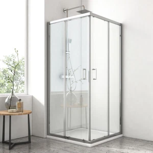Duschwand Duschkabine Eckeinstieg Schiebetür Dusche 90x90 80x80 100x100 90x75 cm - Bild 1 von 12