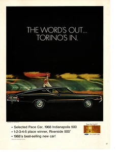 1968 FORD TORINO GT FASTBACK / INDY 500 PACE CAR ~ ORIGINAL PRINT AD - Picture 1 of 2