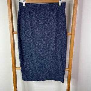 Sportsgirl Pencil Skirt Womens Large Blue Knit Midi Stretch Pullover Casual - Picture 1 of 10