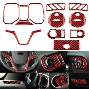 21X Red Carbon Fiber Full Set Interior Trim Cover For Chevrolet Camaro 2010-2015 - Foto 1 di 13