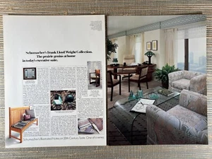 Schumacher Frank Lloyd Wright Collection Fabric Wallpaper 1986 Vintage Print Ad - Picture 1 of 1