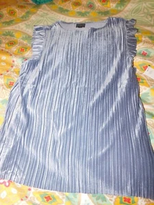 Worthington, Size XL, NWT, Pleated, Micro Velvet Shirt, Mystic Purple - Picture 1 of 2