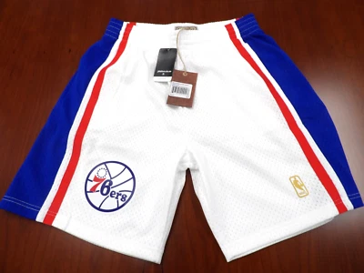 MITCHELL & NESS NBA HWC PHILADELPHIA 76ERS WHITE SWINGMAN SHORTS SIZE L - Image 1 of 4