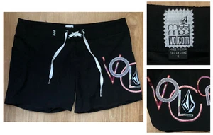 VOLCOM MISS MOD KYOTO 5” Women’s Embroidered Black Polyester Board Shorts sz 5 - Picture 1 of 11