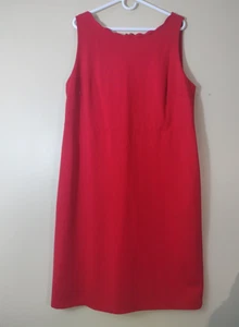 Loft Plus red dress Scalloped Neckline party holiday vacation Size 18 EUC - Picture 1 of 7