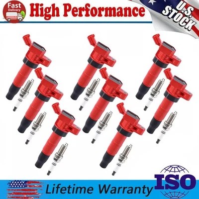 UF611 Ignition Coil and Iridium Spark Plug For 2009-2012 Hyundai Genesis 4.6L V8 - Image 1 of 4