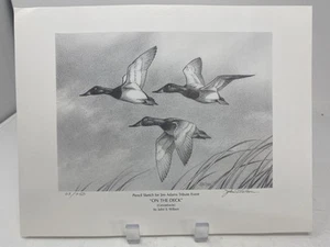 John Wilson Signed Sketch Print "On the Deck" Canvasbacks Ducks Unlimited SD - Picture 1 of 8