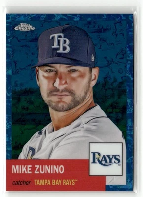Topps 2022 cromo platino #334 Mike Zunino platino toile refractor azul #/199 Foto 1 de 2