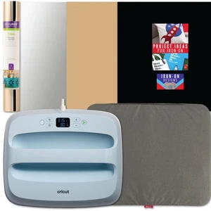 Cricut EasyPress 3 12 in x 10 in with Heat Mat and Cricut Iron-On Sampler Bundle - Picture 1 of 7