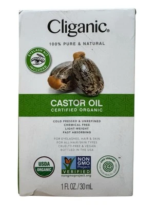 Kit de pestañas de aceite de ricino orgánico Cliganic - 1 oz + 2 aplicadores - Ex: 2/27 Foto 1 de 4