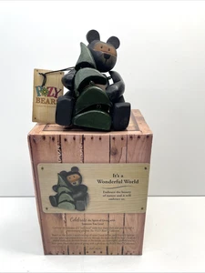 Pozy Bears "It's A Wonderful World" Wood Crafted Bear Figurines #15749 - Picture 1 of 7