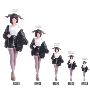 1/24Sheep Horn Braided Girl Wearing Coat Miniature Scene Prop Stereoscopic ModeI - Picture 1 of 26