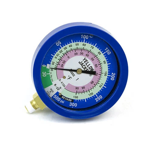 Yellow Jacket 49516 30" 3-1/2" L/F °F Blue Compound Gauge, R-22/410A - Image 1 of 1