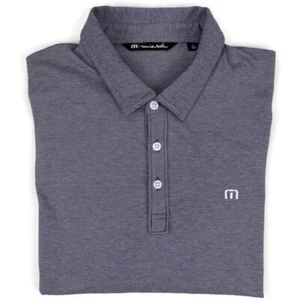 Travis Mathew Polo Shirt Large Mens Short Sleeve Golf Pima Purple Stripe Size Sz - Picture 1 of 8