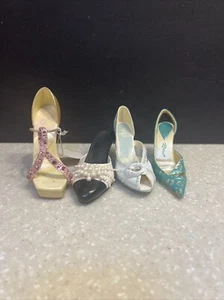 Just The Right Shoe Pink Ribbon Miracle Opening Night Pearl Mule Air 4 Lot Flaw - Picture 1 of 13