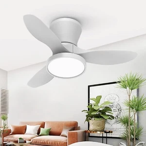 Quiet Ceiling Fan with LED Light, DC Motor Large 32 Inch Air Volume Remote Fan.. - Picture 1 of 9