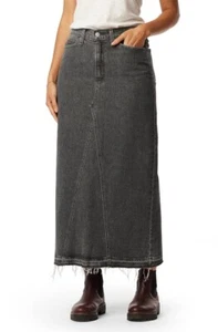 Levi Strauss Signature Denim Maxi Skirt Dark Charcoal Color Maxi Length 8 W29 - Picture 1 of 4