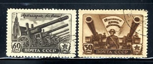 1945 RUSSIA ┥ 2 francobolli militari 🙂 set SC1019 A558 & 1020 A559 - Foto 1 di 1