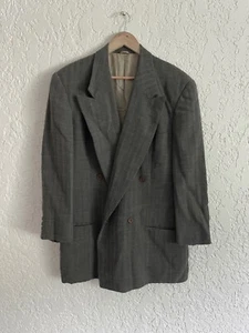 🔥 POLO RALPH LAUREN Rare 80s Double Breasted Linen Brass Navy Blazer - 44 - Picture 1 of 8