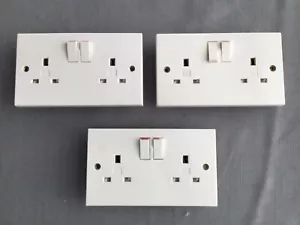 MK 13amp double sockets x 3 - Picture 1 of 2