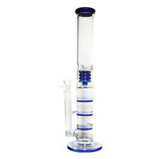 16 inch Hookahs Heavy Glass Bong Percolate Water Smoking Pipe Ice Catcher Blue