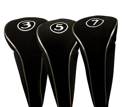 PACIFIC GOLF CLUBS NEW BLACK ZIPPER 3 5 7 WOOD SET NEW DRIVER GOLF CLUB HEAD COVERS BLACK HEADCOVER