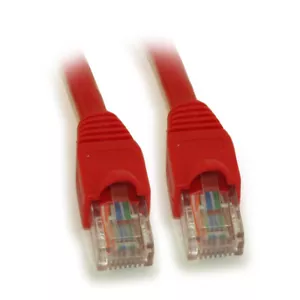 Cable de conexión Ethernet RJ45 Cat6 de 6 pulgadas trenzado sin enganches arrancado ROJO - Imagen 1 de 2