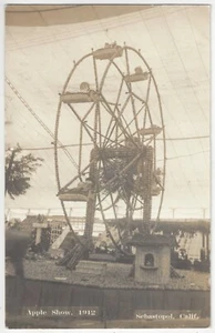 1912 Sebastopol, California REAL PHOTO Apple Show Folk Art, Ferris Wheel, Sonoma - Picture 1 of 2