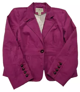 LL Bean Women's Career Blazer Jacket Pink Springer Size 16 Petite - Picture 1 of 5