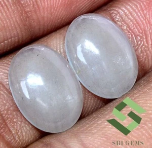 Natural Aquamarine Oval Cabochon Pair 15.5x10.5 mm 9.31 CTS Loose Gemstones - Picture 1 of 6
