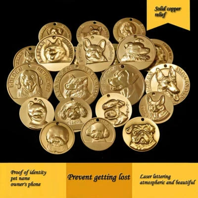 Custom Brass Dog Tag - Engraved Pet ID, Memorial Gift - Durable Personalized - Image 1 of 4