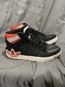 Adidas “HardCourt Hi J” Si Youth 5Y Black Red White Missing Shoe Lace EVH 791004 - Picture 1 of 9