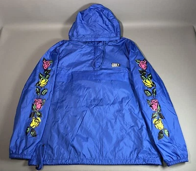 Повиноваться розовый синий анорак цветочный рукав женщин размер средний куртка ветровка - Изображение 1 из 4