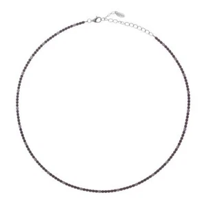 Collana Donna Tennis AMEN CLT2BNB Argento 925 Zirconi Neri 40 cm - Imagen 1 de 3