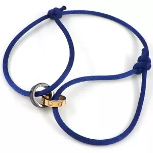 Cartier Armband Baby Love 4P Diamant 750RG dunkelbraun Keramik blaue Kordel - Bild 1 von 9