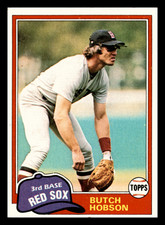 1981 Topps Butch Hobson  Boston Red Sox #595 VG-EX Baseball Card
