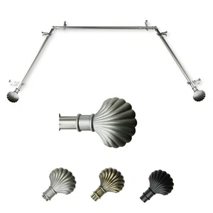 Shell 13/16" Bay Window Curtain Rod 20"- 36", 38"- 72", choose from 3 colors - Picture 1 of 4
